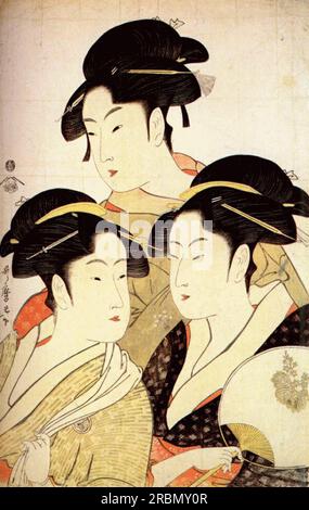 Tre bellezze del presente giorno 1793 di Kitagawa Utamaro Foto Stock