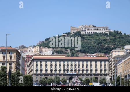 Napoli, Campania, ITALIA. 10 luglio 2023. 10/07/2023 Napoli, inaugurazione del nuovo sottopassaggio dal porto di Napoli a Piazza Municipio.nella foto: (Credito immagine: © Fabio Sasso/ZUMA Press Wire) SOLO USO EDITORIALE! Non per USO commerciale! Crediti: ZUMA Press, Inc./Alamy Live News Foto Stock