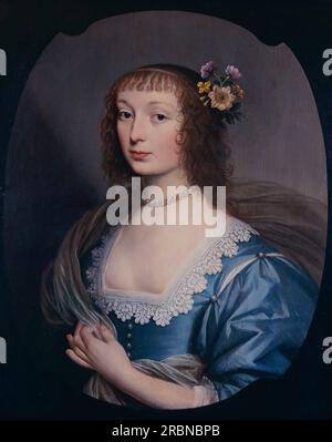 Ritratto di una donna sconosciuta o Louise Christine Von Solms-Braunfels, sorella di Amalia Von Solms-Braunfels 1636 di Gerard van Honthorst Foto Stock