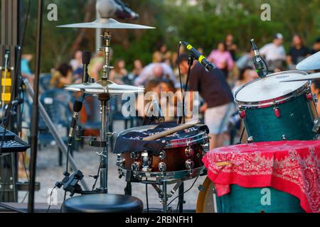 Ven'nus in concerto, la lluna en Vers festival, Sant Joan, Maiorca, Isole Baleari, Spagna. Foto Stock