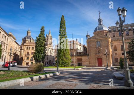 Piazza Anaya con il Palazzo Anaya e la Chiesa la Clerecia - Salamanca, Spagna Foto Stock