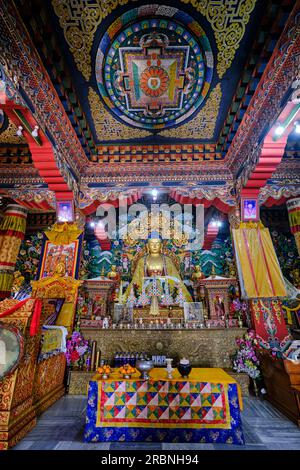 India, Bihar, Bodhgaya, Unesco World Heriatge, il Tempio di Mahabodhi, Il monastero bhutanese Foto Stock