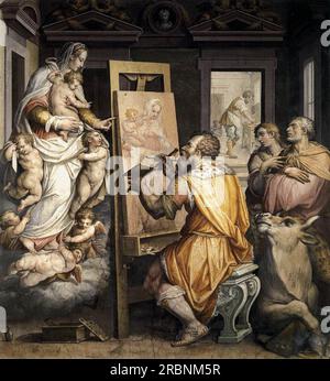 St Luke Painting the Virgin 1565 di Giorgio Vasari Foto Stock