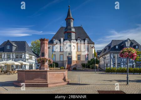 Marketplace of Usingen, Taunus, Hesse, Germany Foto Stock