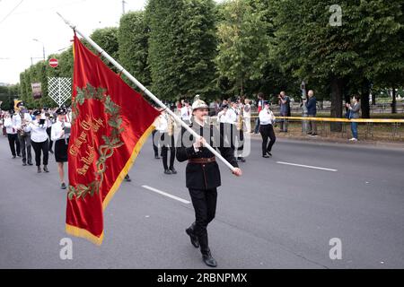 2023 Lettone Song and Dance Festival Parade, riga, Lettonia, 2 luglio 2023. Foto Stock