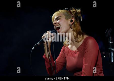 Ven'nus in concerto, la lluna en Vers festival, Sant Joan, Maiorca, Isole Baleari, Spagna. Foto Stock