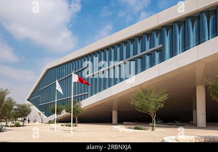 Edificio della Biblioteca Nazionale del Qatar a Doha, Qatar Foto Stock