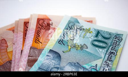 Banconota egiziana, nuova lira egiziana in plastica, Foto Stock