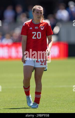 9 luglio 2023; San Jose, CA, Stati Uniti; l'attaccante gallese Carrie Jones (20) durante il secondo tempo contro il Team USA al PayPal Park. Foto: Stan Szeto - immagine dello sport Foto Stock