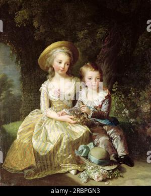 Ritratti di bambini di Maria Teresa Carlotta di Francia, futura Duchessa di Angouleme, e Luigi Giuseppe Saverio di Francia, Premier Delfino 1784 di Louise Elisabeth Vigee le Brun Foto Stock