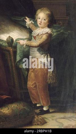 Delfino Luigi Giuseppe Saverio di Francia, secondogenito e primogenito di Luigi XVI Di Francia e della regina Maria Antonietta di Francia, nipote di Empre e Louise Elisabeth Vigee le Brun Foto Stock