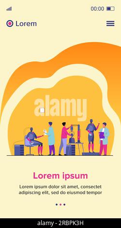 Scienziati che fanno robot in laboratorio Illustrazione Vettoriale