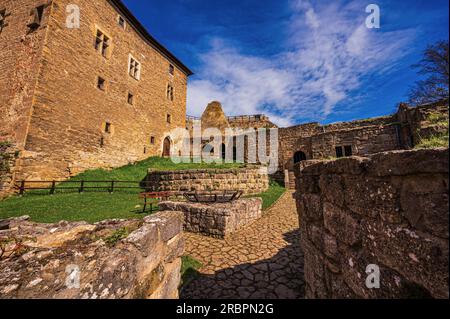 Il cortile del castello di Kapellendorf, Kapellendorf, Turingia, Germania Foto Stock