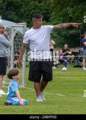 Glasgow, Scozia, Regno Unito. 8 luglio 2023: Ex giocatore dei Celtic, Bobby Petta ad un festival giovanile di calcio a Glasgow. Foto Stock