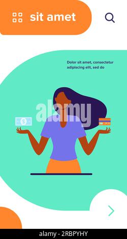 Contanti vs carta di credito Illustrazione Vettoriale