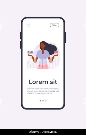 Contanti vs carta di credito Illustrazione Vettoriale