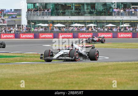 Towcester, Regno Unito. 9 luglio 2023. Silverstone, Towcester, Northamptonshire, Regno Unito, il 9 luglio 2023. Nyck De Vries, AlphaTauri durante la gara di Formula 1 al Gran Premio di Formula 1 Aramco a Silverstone, Towcester, Northamptonshire, Regno Unito, il 9 luglio 2023. Crediti: Francis Knight/Alamy Live News Foto Stock