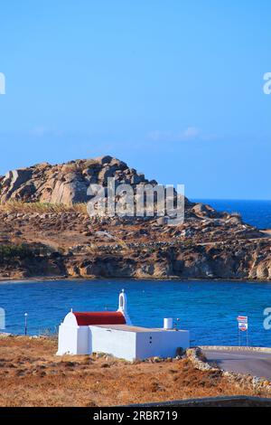 Paraga Beach, Mykonos, Sud Egeo, Grecia Foto Stock