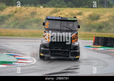 Andover, Regno Unito. 8 luglio 2023. Qualifiche durante il British Truck Racing Championship al Thruxton Circuit di Andover, Regno Unito, l'8 luglio 2023. Foto di Chris Williams. Solo per uso editoriale, licenza necessaria per uso commerciale. Nessun utilizzo in scommesse, giochi o pubblicazioni di un singolo club/campionato/giocatore. Credito: UK Sports Pics Ltd/Alamy Live News Foto Stock