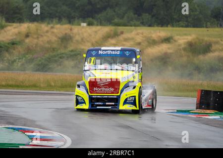 Andover, Regno Unito. 8 luglio 2023. Qualifiche durante il British Truck Racing Championship al Thruxton Circuit di Andover, Regno Unito, l'8 luglio 2023. Foto di Chris Williams. Solo per uso editoriale, licenza necessaria per uso commerciale. Nessun utilizzo in scommesse, giochi o pubblicazioni di un singolo club/campionato/giocatore. Credito: UK Sports Pics Ltd/Alamy Live News Foto Stock