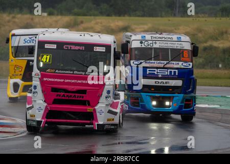 Andover, Regno Unito. 8 luglio 2023. Qualifiche durante il British Truck Racing Championship al Thruxton Circuit di Andover, Regno Unito, l'8 luglio 2023. Foto di Chris Williams. Solo per uso editoriale, licenza necessaria per uso commerciale. Nessun utilizzo in scommesse, giochi o pubblicazioni di un singolo club/campionato/giocatore. Credito: UK Sports Pics Ltd/Alamy Live News Foto Stock