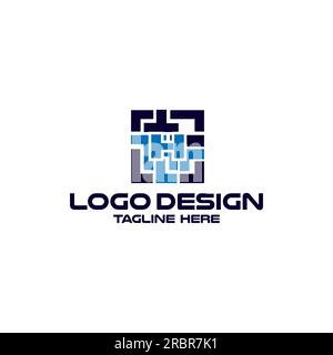 H labirinto di lettere. Logo creativo per l'identità aziendale dell'azienda Illustrazione Vettoriale