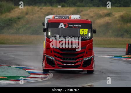 Andover, Regno Unito. 8 luglio 2023. Qualifiche durante il British Truck Racing Championship al Thruxton Circuit di Andover, Regno Unito, l'8 luglio 2023. Foto di Chris Williams. Solo per uso editoriale, licenza necessaria per uso commerciale. Nessun utilizzo in scommesse, giochi o pubblicazioni di un singolo club/campionato/giocatore. Credito: UK Sports Pics Ltd/Alamy Live News Foto Stock