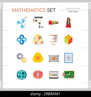 Set di icone matematiche Illustrazione Vettoriale