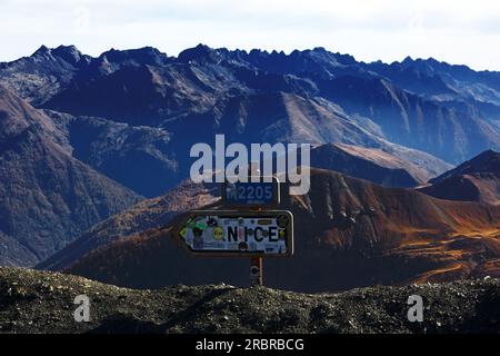 Col de la Bonnette, Jausiers, Alpes-de-Haute-Provence, Provence-Alpes-Cote d&#39;Azur, France Foto Stock