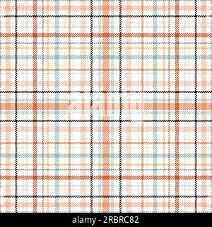 Ripetizione senza cuciture. Colore beige tartan a quadri ripetuto. Verificare la presenza di stampe sul design marrone. Flanella scozzese ripetuta. Tessuto Madras. Reticolo di lana neutro Illustrazione Vettoriale
