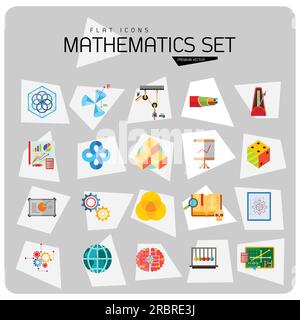 Set di icone matematiche Illustrazione Vettoriale