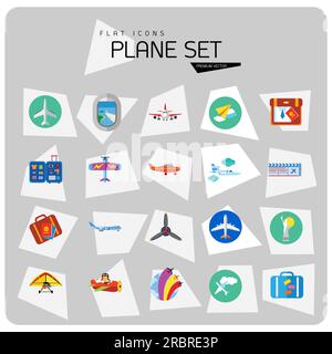 Icona del piano impostata Illustrazione Vettoriale