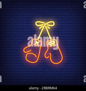 Icona neon della boxe Illustrazione Vettoriale