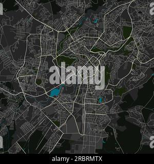 Mappa vettoriale di Yerevan, Armenia dati da OpenStreetMap Illustrazione Vettoriale