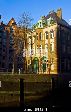 Castello Moated, Speicherstadt, Amburgo, Germania, Teekontor Foto Stock