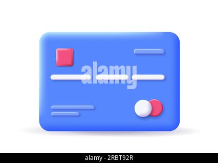 Icona della carta di credito 3D. Illustrazione Vettoriale