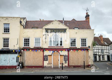 Il Talbot Head Hotel è chiuso a Upton-upon-Severn, Worcestershire, Regno Unito Foto Stock