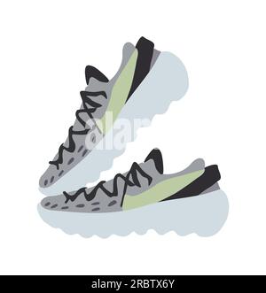 Scarpe sportive da ginnastica fashion con isolamento vettoriale. Illustrazione Vettoriale