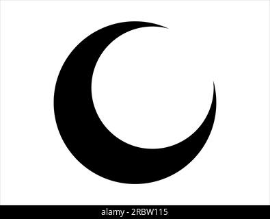 Silhouette icona Crescent Moon Illustrazione Vettoriale