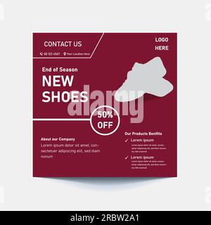 banner banner per modelli di social media promozione vendita moda per blog. poster di vendita organica del puzzle del post quadrato di instagram e facebook completamente modificabile. fresco te Illustrazione Vettoriale