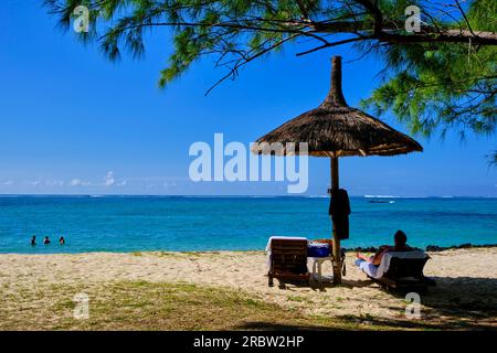 Mauritius, quartiere Flacq, isola di Ile aux Cerfs Foto Stock