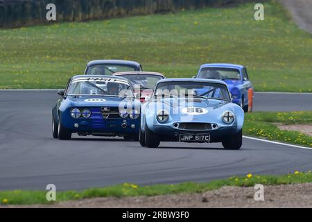 Mike Whitaker SNR, TVR Griffith, Gavin Watson, Alfa Romeo 1750 GTAm, un evento con due griglie distinte, HRDC Dunlop Allstars per gli sport pre-1966, Foto Stock