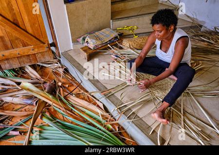 Mauritius, Grand Port District, Old Grand Port, vacoas Weaving Center, Movement for Food Self-sufficiency (MAA) Foto Stock