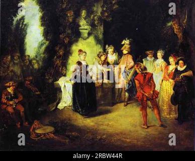 Love in the French Theater 1716 di Antoine Watteau Foto Stock