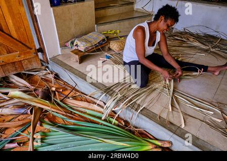 Mauritius, Grand Port District, Old Grand Port, vacoas Weaving Center, Movement for Food Self-sufficiency (MAA) Foto Stock