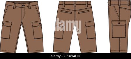 Pantaloncini uomo ( pantaloni corti ) illustrazione modello vettoriale Illustrazione Vettoriale