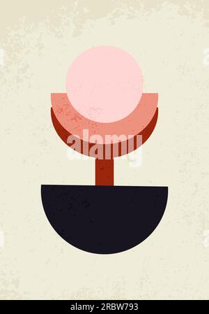poster astratto moderno e alla moda realizzato con forme geometriche per decorare cartoline e interni. arte moderna centuri Illustrazione Vettoriale