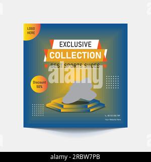 banner banner per modelli di social media promozione vendita moda per blog. poster di vendita organica del puzzle del post quadrato di instagram e facebook completamente modificabile. fresco te Illustrazione Vettoriale