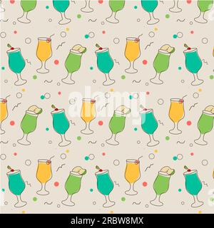 un set composto da bevande estive Illustrazione Vettoriale