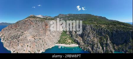 Butterfly Valley e Beach Aerial View Foto Stock